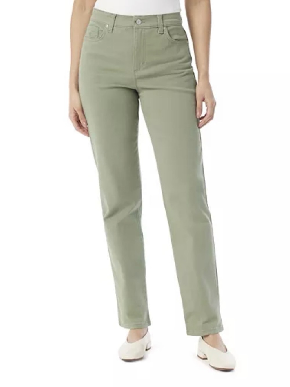 Amanda Jeans in Sage Green Straight-Leg Jeans. Gloria Vanderbilt